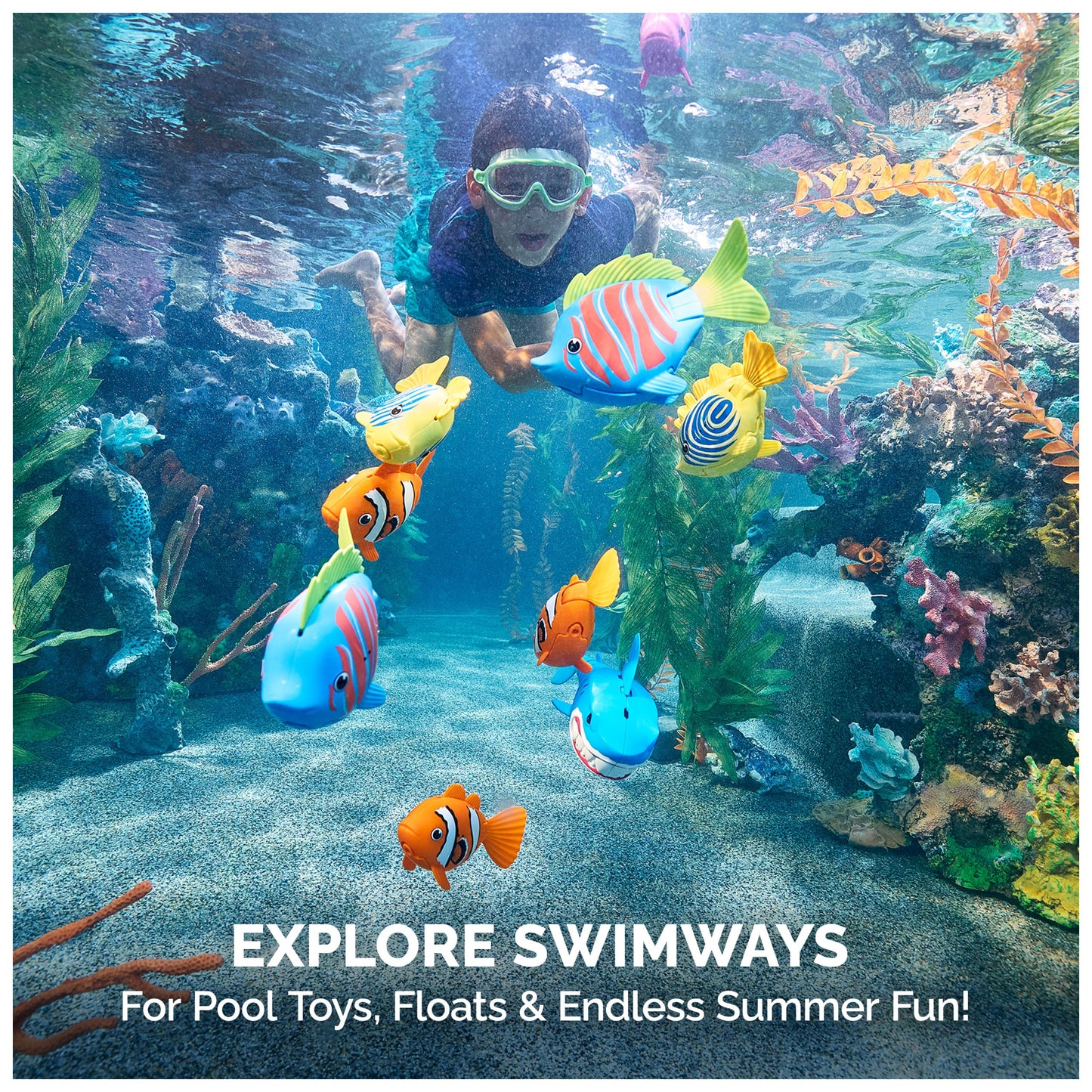 SwimWays Rainbow Reef Shark Water-Activated Pool Toy for Ages 5+ 🍁 All In One Marketplace Canada