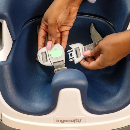 Ingenuity Baby Base 2-in-1 Booster Feeding and Floor Seat with Self-Storing Tray - Night Sky