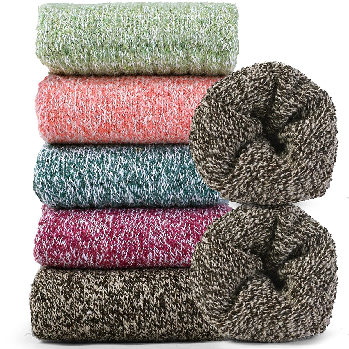 Jeasona 5 Pairs Socks for Women Winter Warm Wool Thermal Thick Crew 🍁 All In One Marketplace Canada