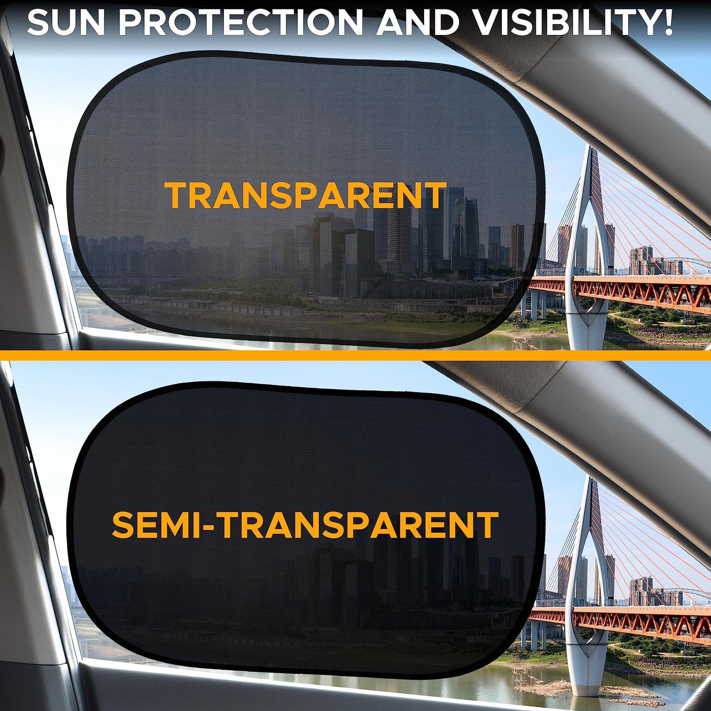 EcoNour Car Window Shades for Baby (4 Pack) - 20"x12" | Sun Shade for Car Window for Kids | Shades for Side Windows | Automotive Sun Protection from UV and Sun Glare | Baby Accessories