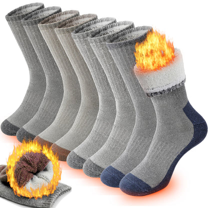 ProEtrade Merino Wool Hiking Socks for Men & Women Thermal Winter Warm Crew Thick Cushion Work Cozy Socks 4 Pairs Gifts Stockling Stuffers for Men (Mixed,M) 🍁 All In One Marketplace Canada