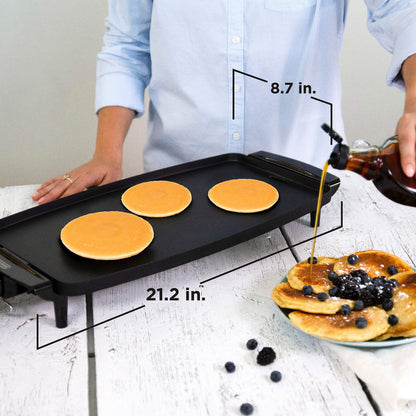 BLACK+DECKER Electric Griddle with Removable Temperature Probe, Indoor Grill, Pancake Griddle, Black, GD1810BC - Available at All In One Marketplace Canada