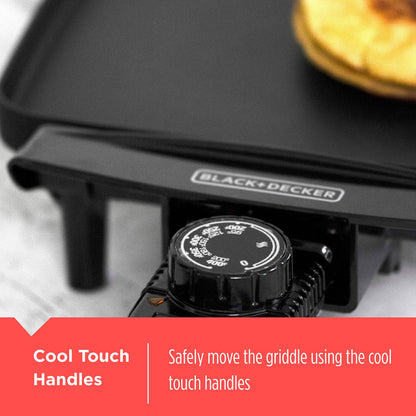 BLACK+DECKER Electric Griddle with Removable Temperature Probe, Indoor Grill, Pancake Griddle, Black, GD1810BC - Available at All In One Marketplace Canada