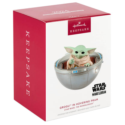 Hallmark Keepsake Christmas Ornament 2024, Star Wars: The Mandalorian Grogu in Hovering Pram with Light, Sound and Motion, Gifts for Star Wars Fans 🍁 All In One Marketplace Canada