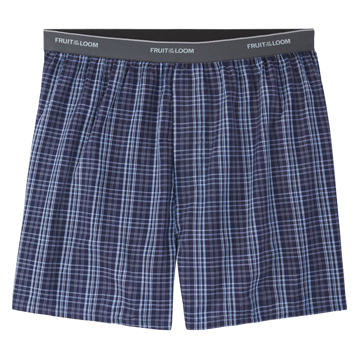 Fruit of the Loom Men's 5 Pack Exposed Waistband Assorted, Blues Boxer, Size Small