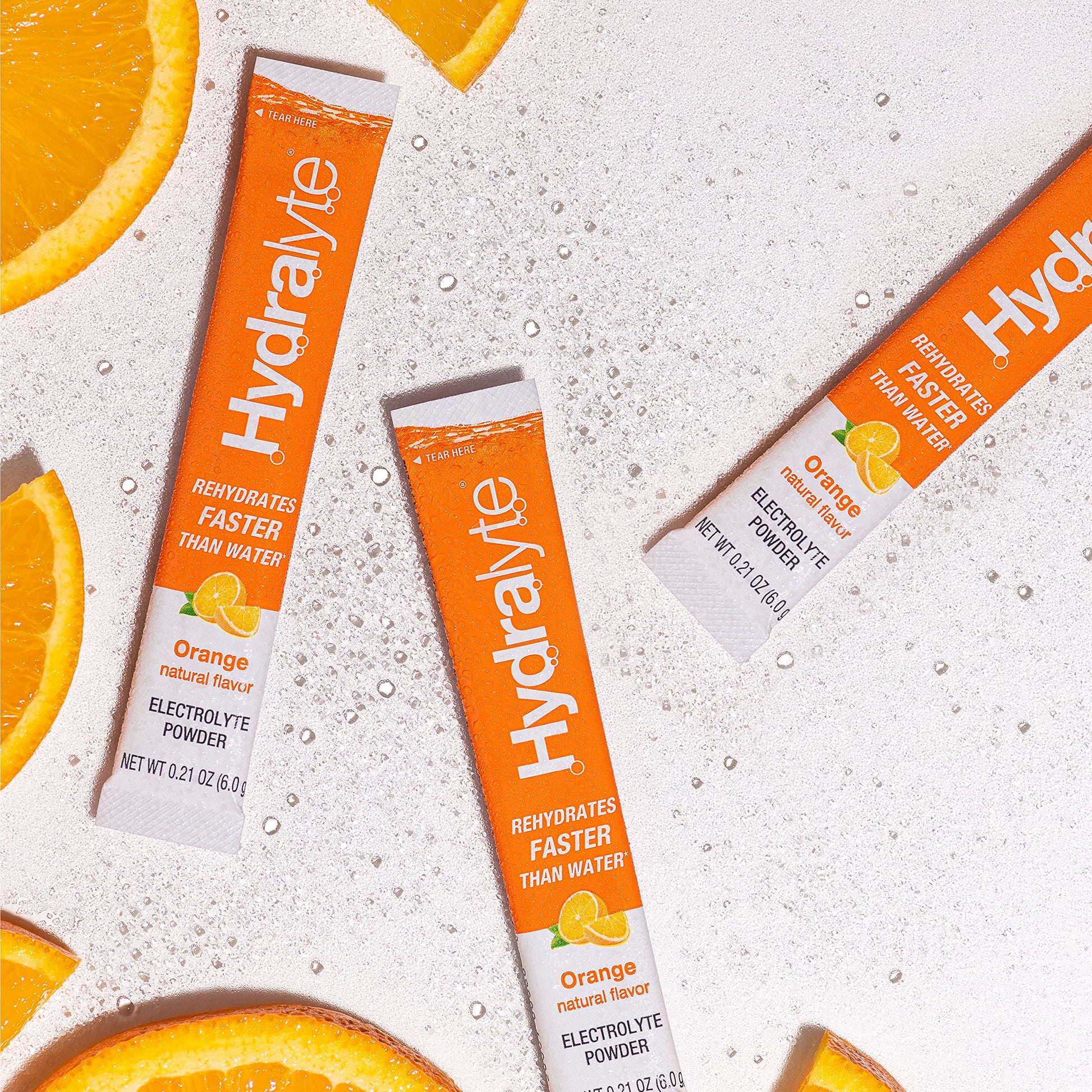 HydraLyte Electrolyte Powder, Low Sugar Electrolyte Packets Designed for Rapid Hydration, Safe Hydration for All Ages - Made with All Natural Ingredients, 36 Servings, Orange Flavour