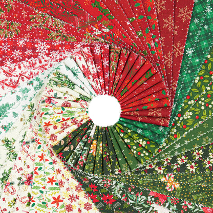 Craftido-20 Options-100% Cotton Jelly Roll Fabric Precut Strips for Quilting, Crafting, and Sewing, 40 Strips 2.5" x 44" Assorted Bundles for Rugs, Quilts, DIY Crafts and Home Decor-Winter Christmas 🍁 All In One Marketplace Canada