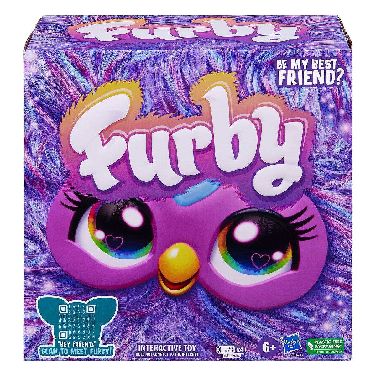 Furby Purple, 15 Fashion Accessories, Interactive Plush Toys for 6 Year Old Girls & Boys & Up, Voice Activated Animatronic (English Version)