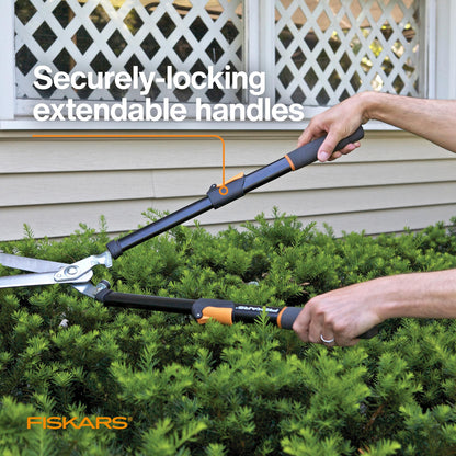 Fiskars 25-33" Power-Lever Extendable Garden Hedge Shears, 10” Blades