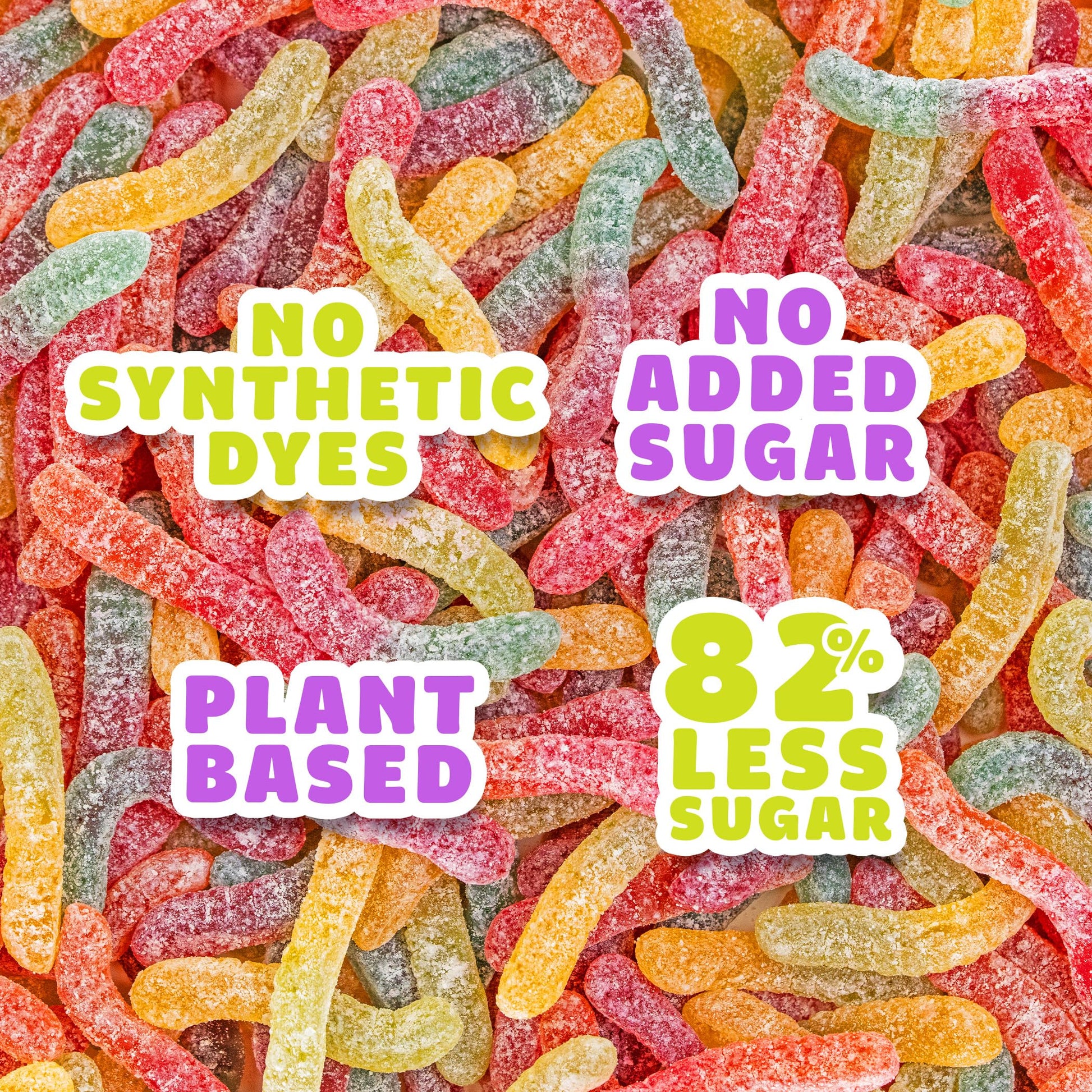 SmartSweets Sour Gummy Worms 50g (Pack of 14) – Low Sugar, Low Calorie, Gluten-Free Candy