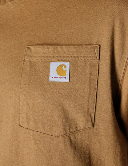 Carhartt Men's Loose Fit Heavyweight Short-Sleeve Pocket T-Shirt (Also Available in Big & Tall), Brown, Large