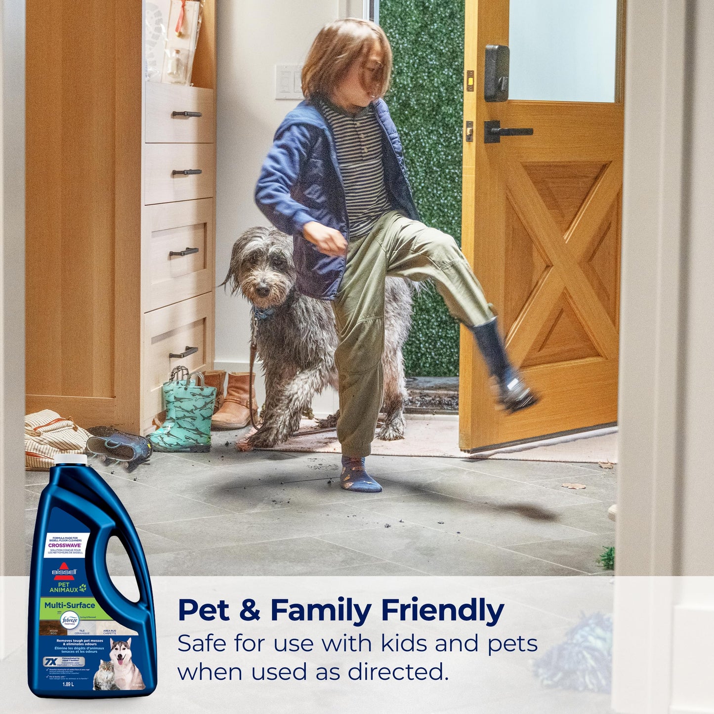 BISSELL Multi-Surface Pet Cleaning Formula with Febreze Freshness for CrossWave, SpinWave and Hard Floor Cleaners, 64oz, Dissolves Pet Messes, Streak-Free on Sealed Floors, Earthco-Friendly, 2295D - Available at All In One Marketplace Canada