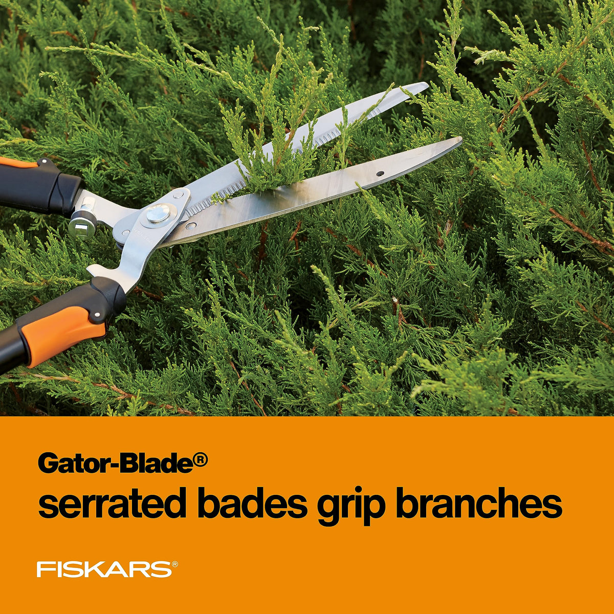 Fiskars 25-33" Power-Lever Extendable Garden Hedge Shears, 10” Blades