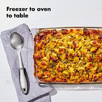OXO Good Grips Freezer-to-Oven Safe Glass Baking Dish with Lid, 9x13", Clear