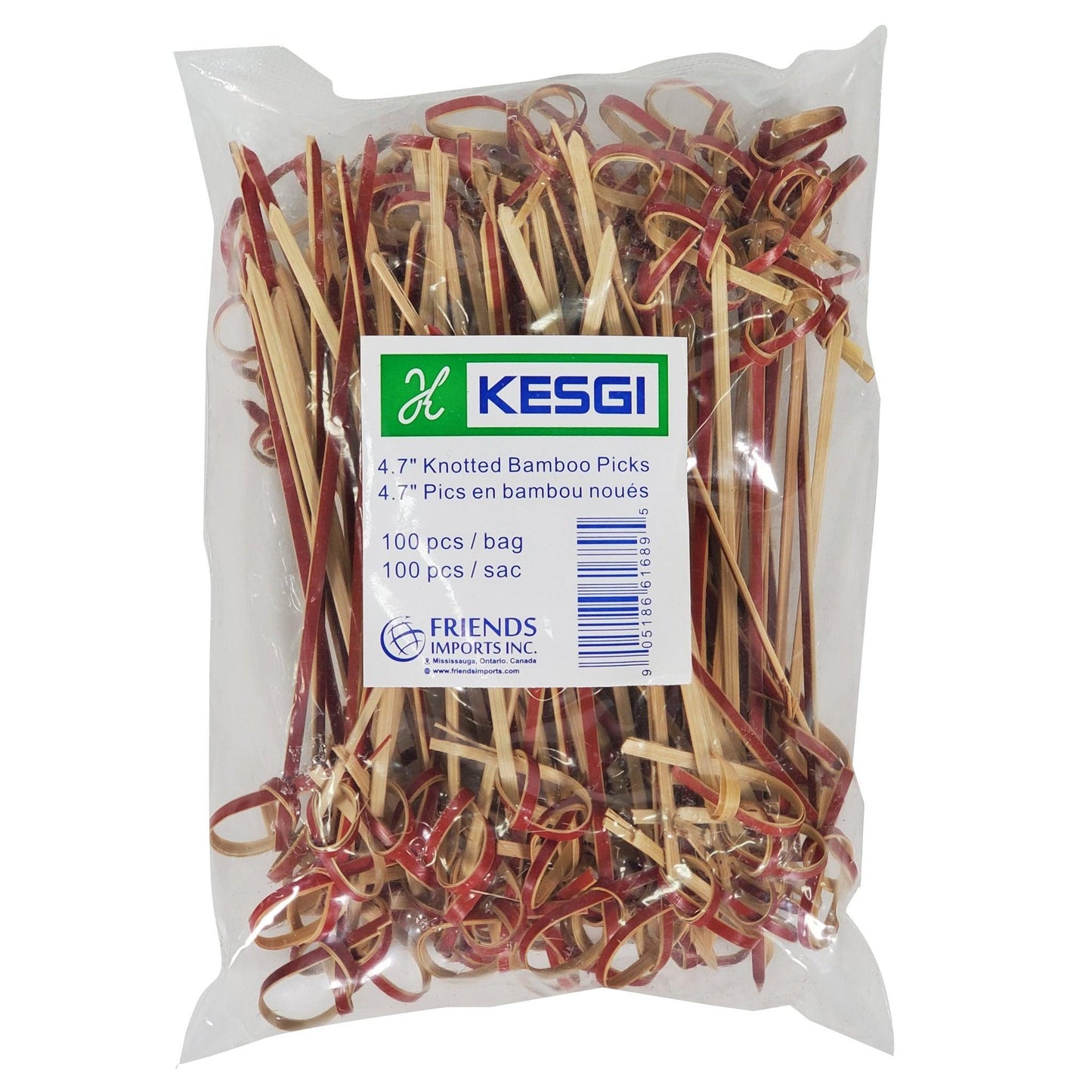 Eco-Craze - Pic à nœud en bambou - 4,7" - Rouge - BK3512