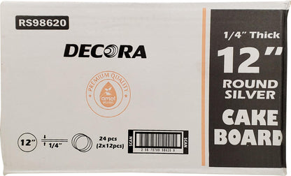 Decora - Plateau à gâteau - Rond - Argent - 12x1/4