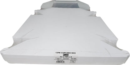 EB - 14 x 10 x 4 - 12 Cupcake Box with Window - White - 5284A