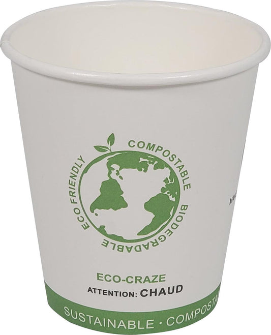Eco-Craze - 10oz PLA Single Wall Hot Paper Cup
