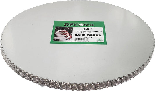 Decora - 14" Silver Scallop Sheets - Round - 1.5mm Thick