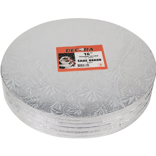 Decora - 16" 1/2" Round Cake Drum - Silver