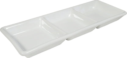 CLR - 3 Compartment 12.5" Ceramic Serving Tray