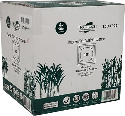 Eco-Craze - 10" Square Plate - Biodegradable