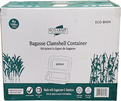 Eco-Craze - Bouteille de bagasse à clapet 600 ml