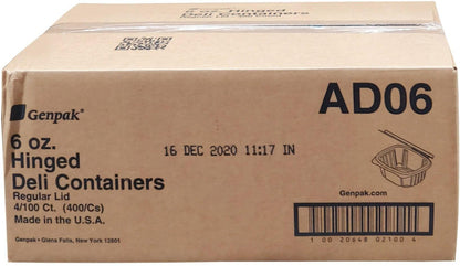 Genpak - Contenant à charnière pour charcuterie - Transparent - 6 oz - AD06