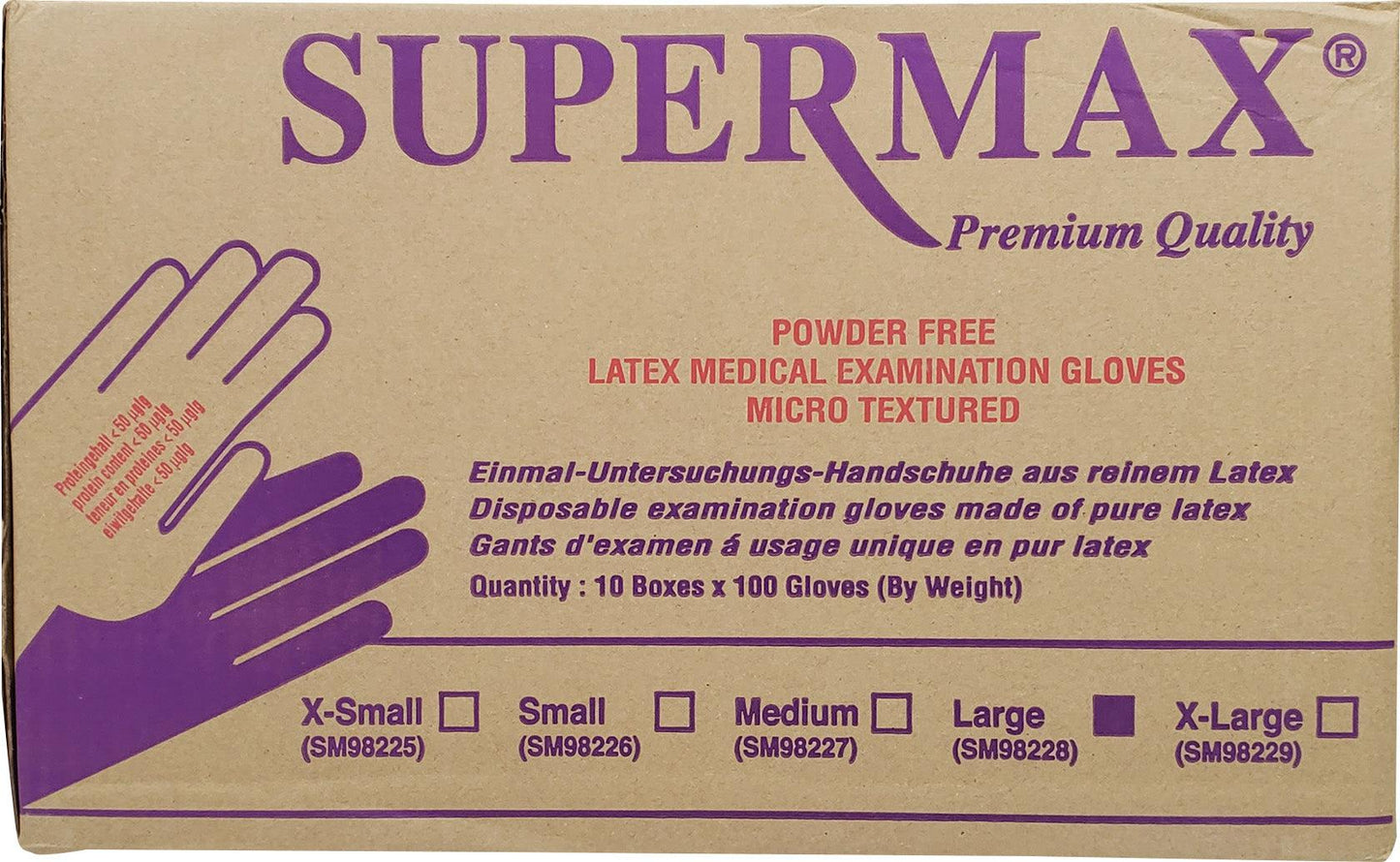 Gants en latex sans poudre - Grand