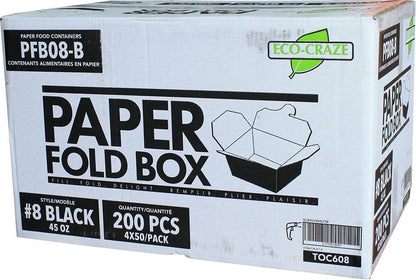 Eco-Craze - Boîte pliée en papier noir n° 8 - PFB08-B