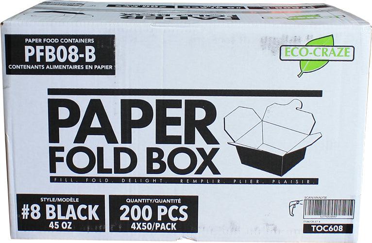 Eco-Craze - Boîte pliée en papier noir n° 8 - PFB08-B