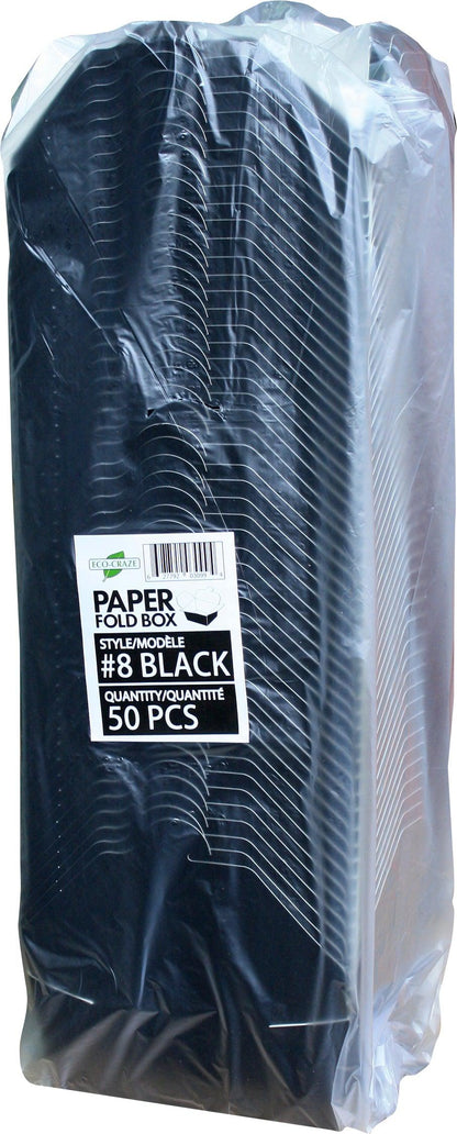 Eco-Craze - Boîte pliée en papier noir n° 8 - PFB08-B