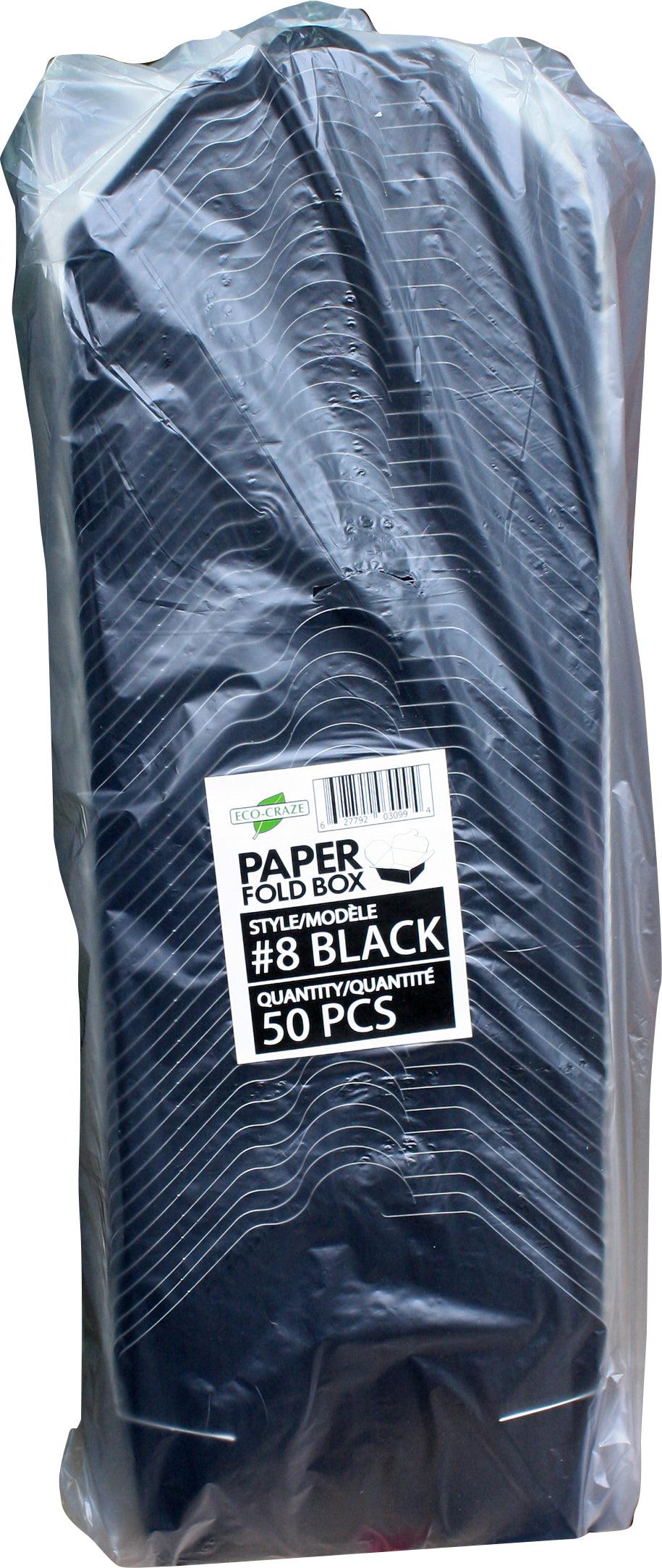 Eco-Craze - Boîte pliée en papier noir n° 8 - PFB08-B