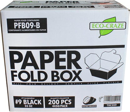 Eco-Craze - Boîte pliée en papier noir n° 9 - PFB09-B