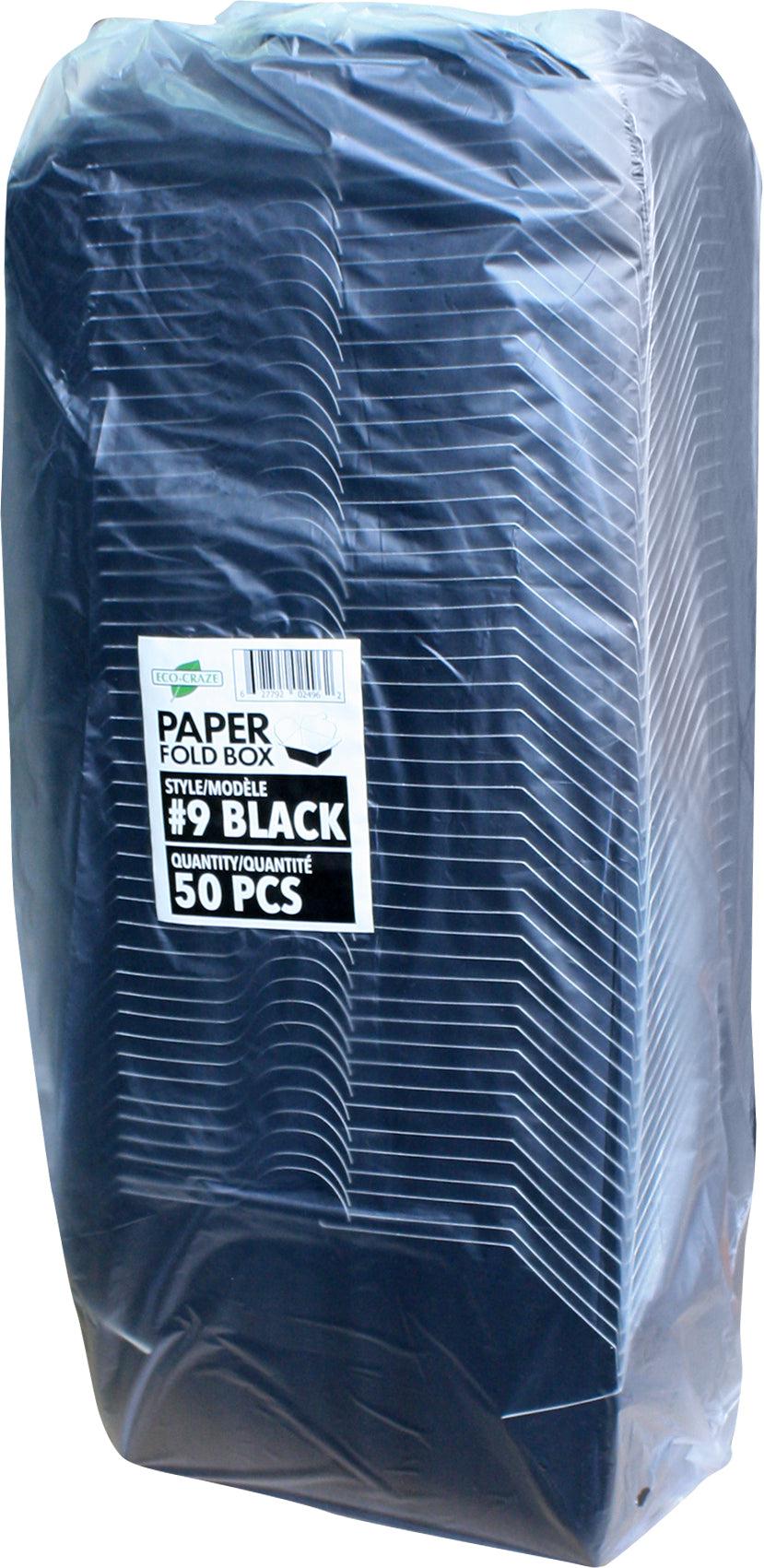 Eco-Craze - Boîte pliée en papier noir n° 9 - PFB09-B