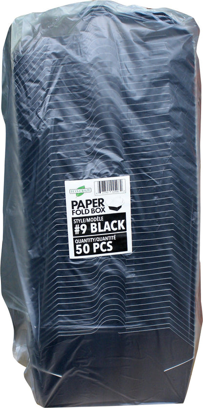 Eco-Craze - Boîte pliée en papier noir n° 9 - PFB09-B