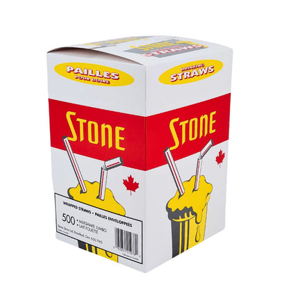 Stone - Plastic Straw - 8" Milkshake Wrapped - 081300