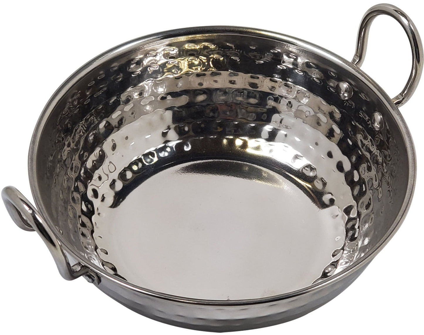 Karahi SS Hammered 600Ml S/W No.3 With SS Wire Handle Rivetted, 16.5cm