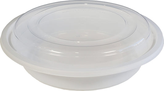 Value+ - 7" Round Plastic Container - White - 923W