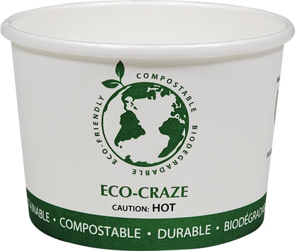 Eco-Craze - PLA - Gobelets en papier pour soupe de 8 oz