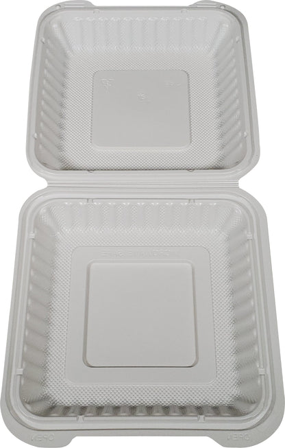 XC - MFPP Hinged Container 7.9"X7.9"- 1 Compartment - EP-71 - White