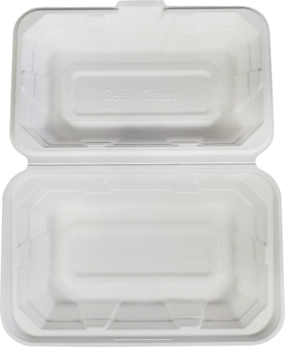 Eco-Craze - 8,25 x 5,19 x 3 po - Contenant à clapet en bagasse