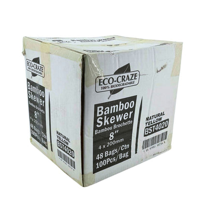 Eco-Craze - Brochette en bambou - 4 mm x 8 po - BST4020