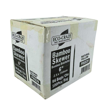 Eco-Craze - Brochette en bambou - 2,5 mm x 6 po - BST2515
